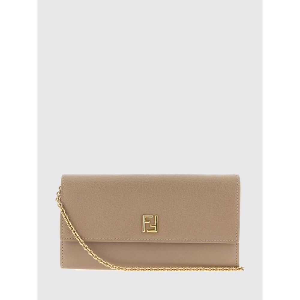 Fendi Women Calfskin Wallet On Chain Fendi With Ff Monogram And Chain Strap
